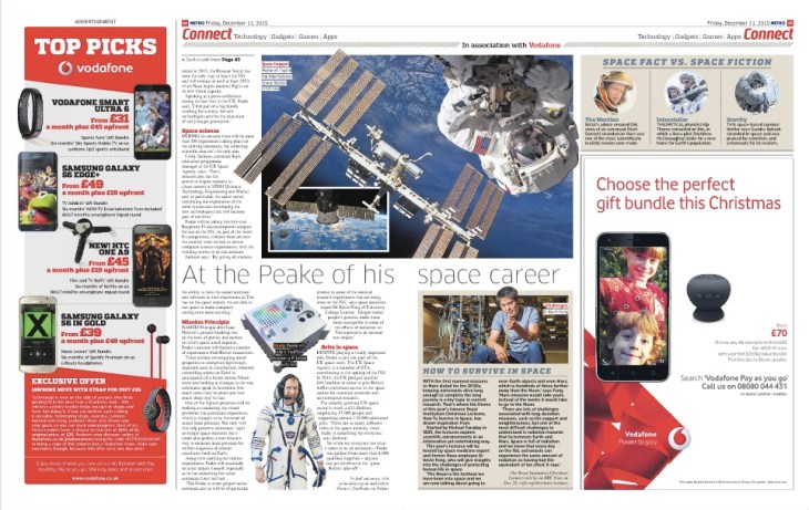 Tim Peake Metro Pages 2 and 3
